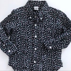 GAP Toddler Boys Navy Floral Button Down WORN ONCE